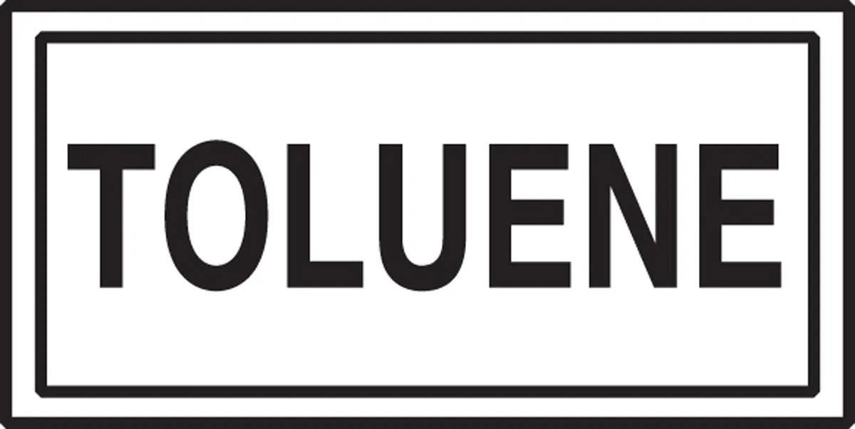 AccuformNMC LCHL556 Safety Label, Toluene, Adhesive Dura-Vinyl, 3" H x 7" W