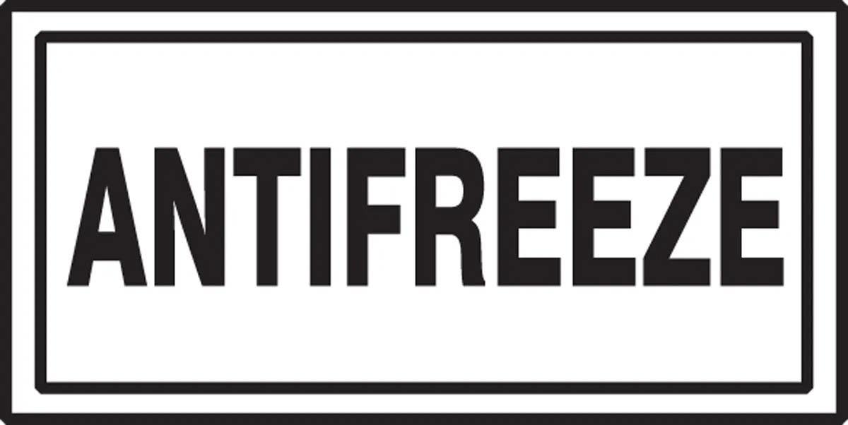 AccuformNMC LCHL566 Safety Label, Antifreeze, Adhesive Dura-Vinyl, 3" H x 7" W