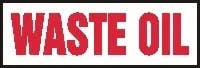 AccuformNMC LCHL571 Safety Label, Waste Oil, Adhesive Dura-Vinyl, 4" H x 12" W
