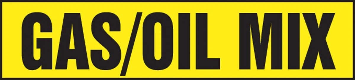 AccuformNMC LCHL576 Safety Label, Gas Oil Mix, Adhesive Dura-Vinyl, 2" H x 9" W