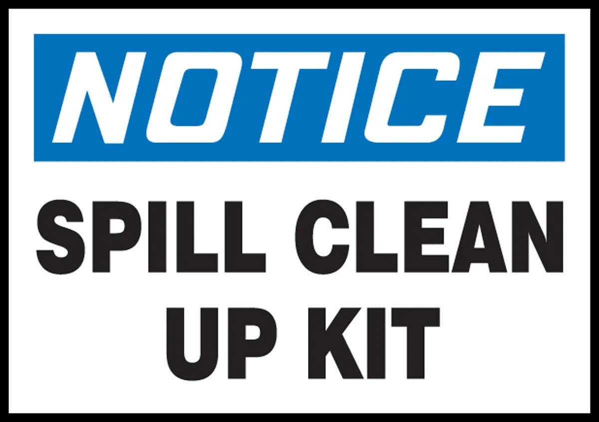 AccuformNMC LCHL807XVE OSHA Notice Safety Label, Spill Clean Up Kit, Adhesive Dura-Vinyl, 3-1/2" H x 5" W