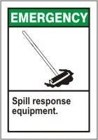 AccuformNMC LCHL900VSP ANSI Emergency Safety Label, Spill Response Equipment, Adhesive Vinyl, 5" H x 3-1/2" W, 5/Pk
