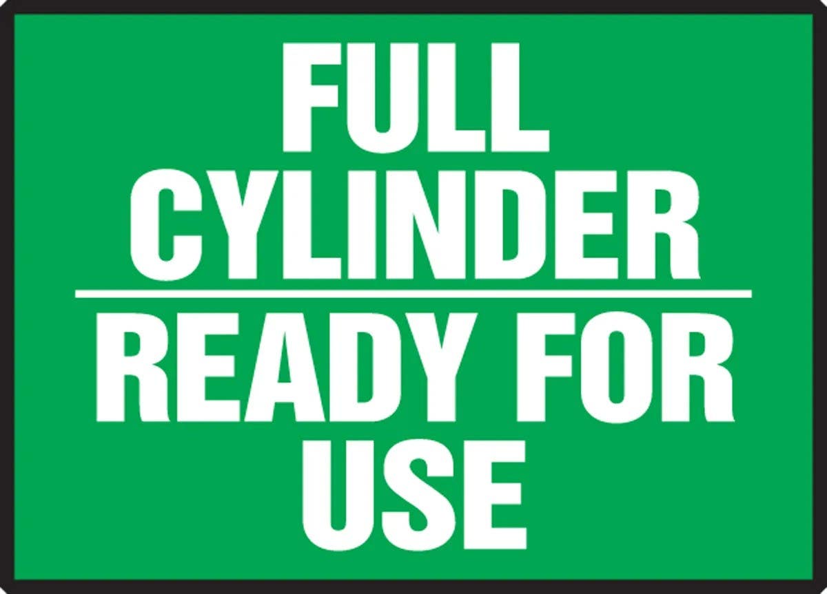 AccuformNMC LCPG508XVE Chemical & Hazardous Material Label, Full Cylinder, Ready For Use, Adhesive Dura-Vinyl, 3-1/2" H x 5" W