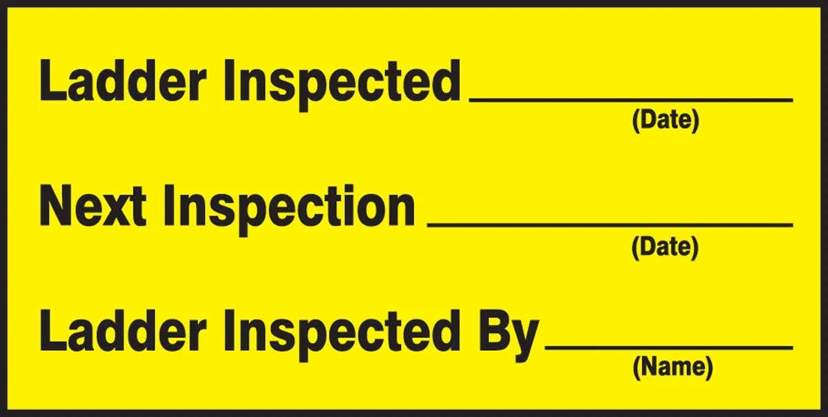 AccuformNMC LCRT507XVE Safety Label, Ladder Inspected, Next Inspection..., Adhesive Dura-Vinyl, 1-1/2" H x 3" W