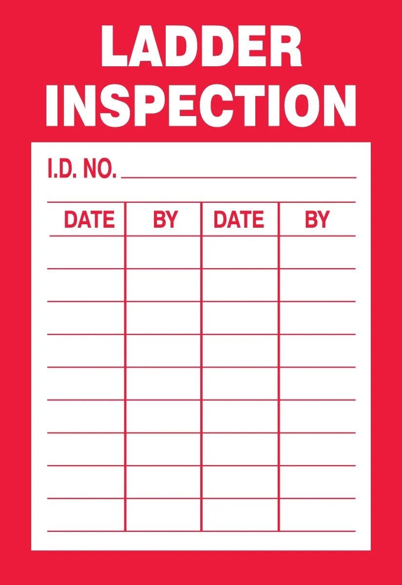 AccuformNMC LCRT511XVE Safety Label, Ladder Inspection, Adhesive Dura Vinyl, 4" H x 2-3/4" W