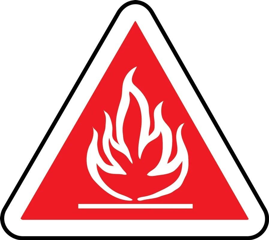AccuformNMC LCSA1244 CSA Pictogram Label, Flammable Materials, 4" (100mm), 5/Pk
