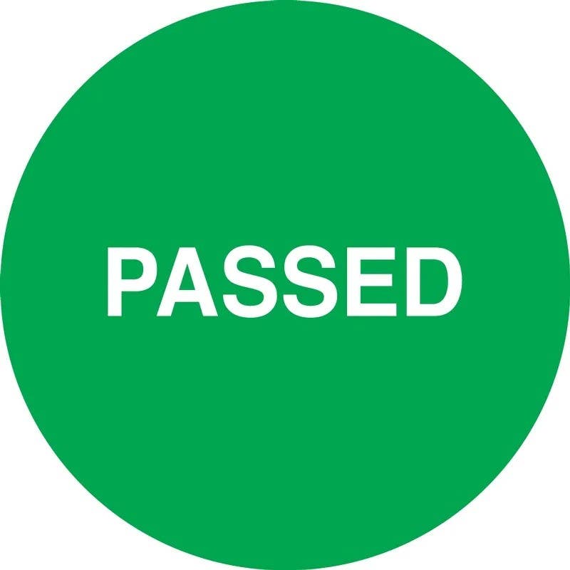 AccuformNMC LDT202 Screen Check Label, Passed, Adhesive Coated Paper, 2", 500/Roll