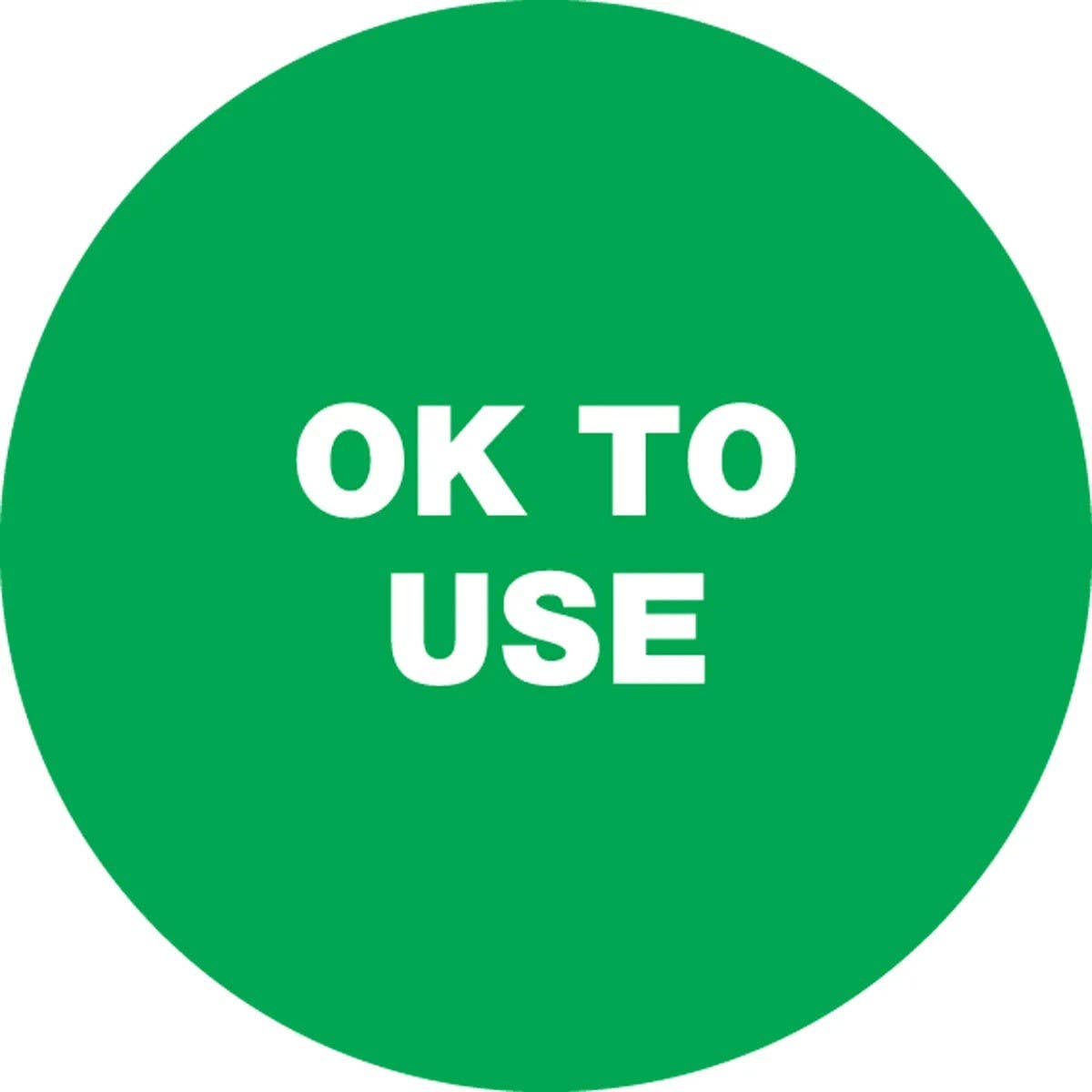 AccuformNMC LDT508 5S Marking DOTs, Ok To Use..., 1-1/2" Diameter, 500/Roll