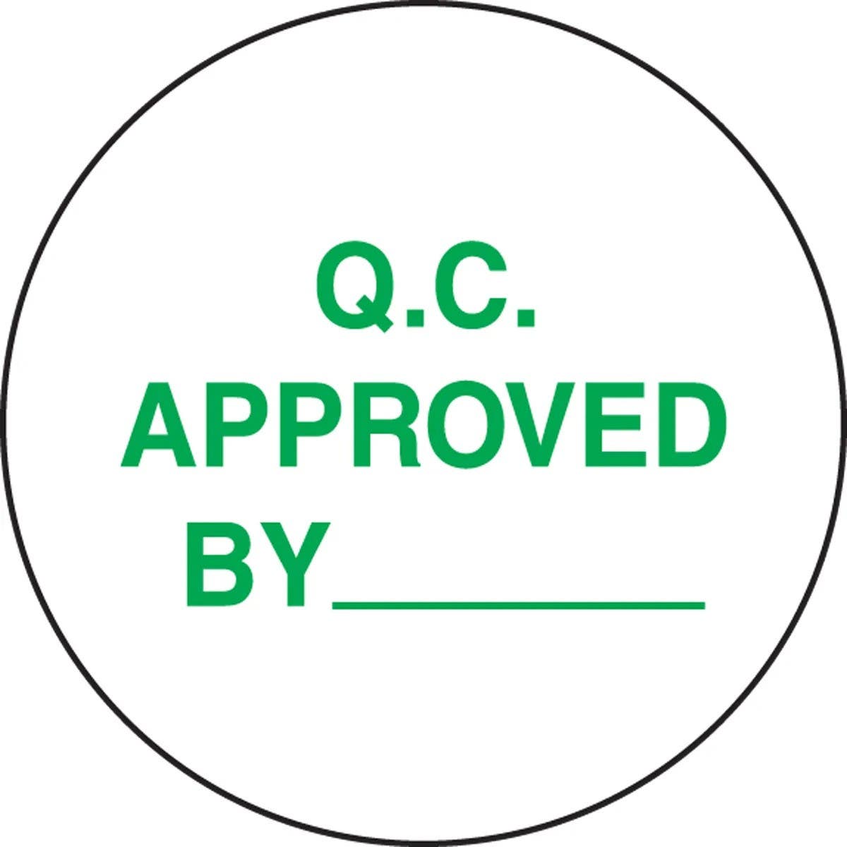 AccuformNMC LDT514 5S Marking DOTs, Q.C. Approved By..., 1-1/2" Diameter, 500/Roll