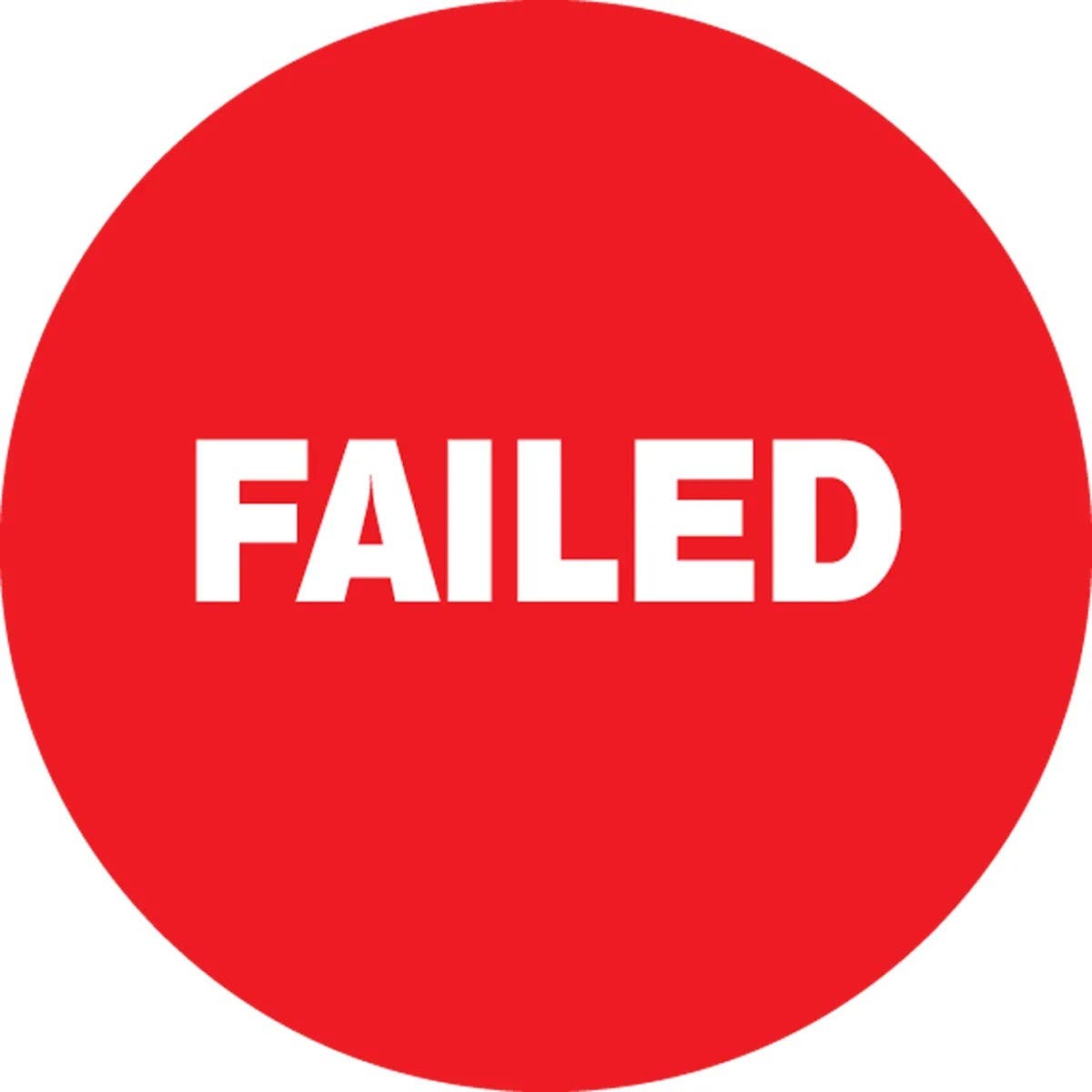 AccuformNMC LDT515 5S Marking DOTs, Failed..., 1-1/2" Diameter, 500/Roll