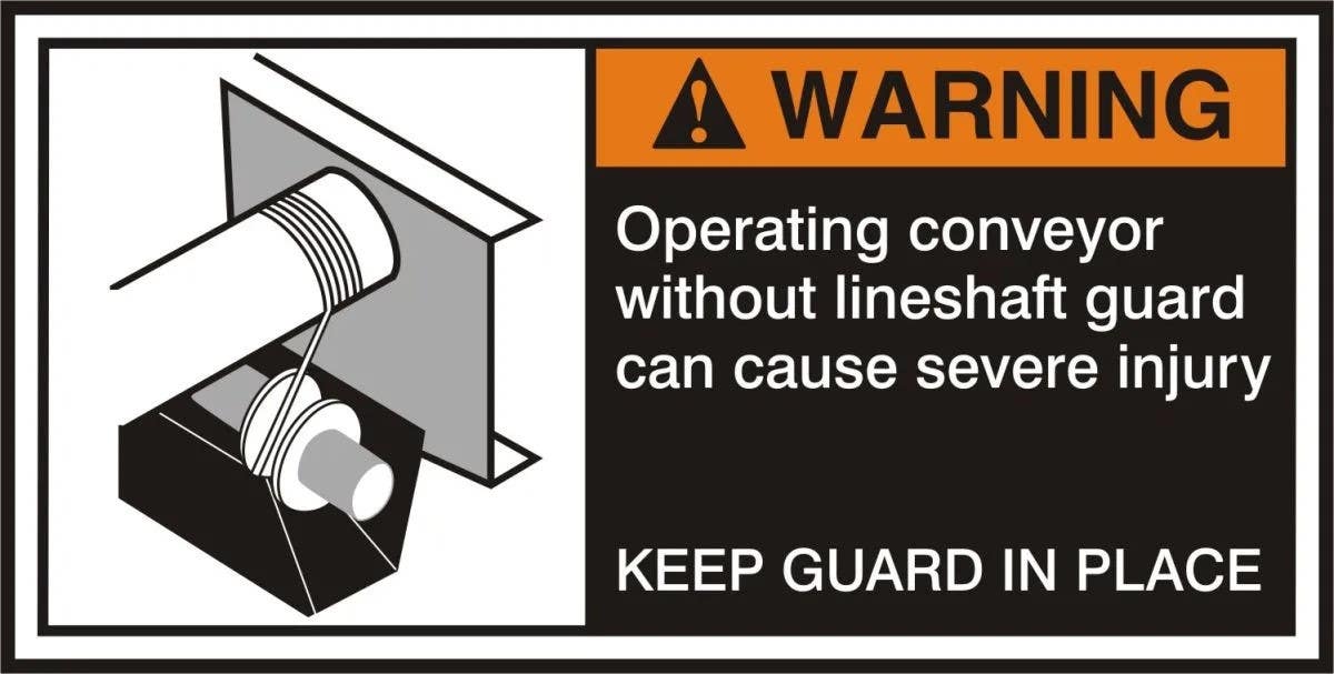 AccuformNMC LECN377 Electrical Safety Label, Warning, Operating Conveyor Without Lineshaft…, Adhesive Vinyl, 5/Pk