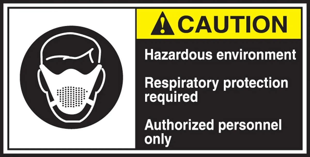 AccuformNMC LECN684 Electrical Safety Label, Caution, Hazardous Environment..., Adhesive Vinyl, 2-1/2" H x 5" W, 5/Pk