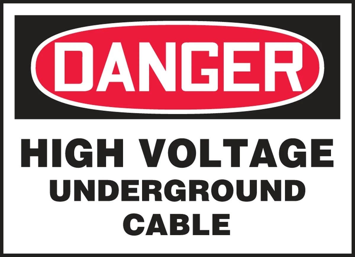 AccuformNMC LELC041XVE OSHA Danger Safety Label, High Voltage Underground Cable, Adhesive Dura Vinyl, 3-1/2" H x 5" W