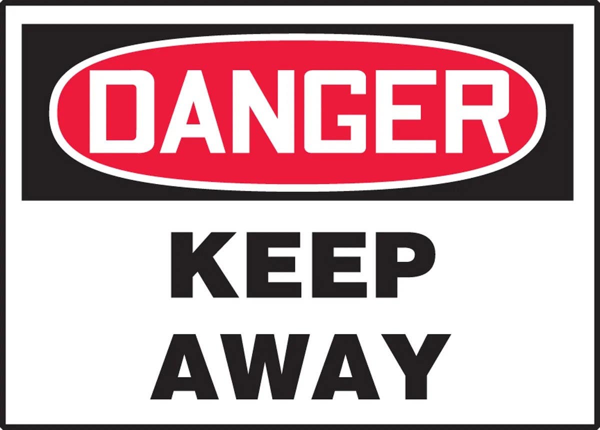 AccuformNMC LELC04 OSHA Danger Safety Label, Keep Away, Adhesive Dura Vinyl