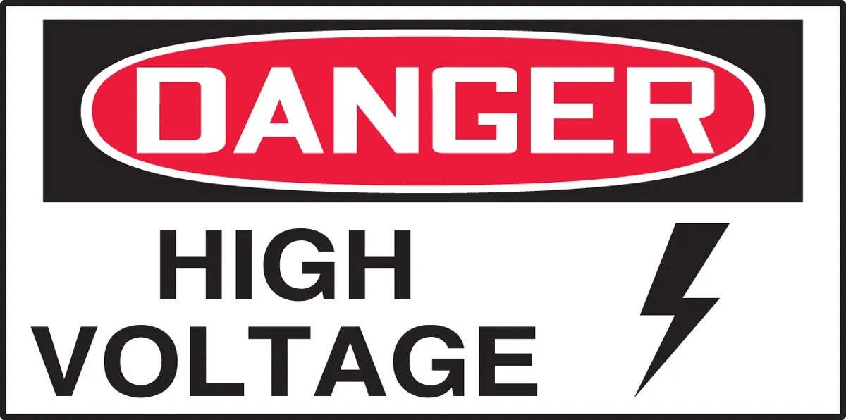AccuformNMC LELC101XVE OSHA Danger Safety Label, High Voltage, Voltage Graphic, Adhesive Dura Vinyl, 1-1/2" H x 3" W