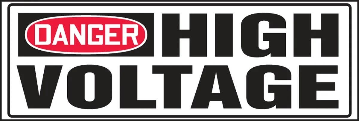 AccuformNMC LELC111XVE OSHA Danger Safety Label, High Voltage Rectangle, Adhesive Dura Vinyl, 2" H x 6" W