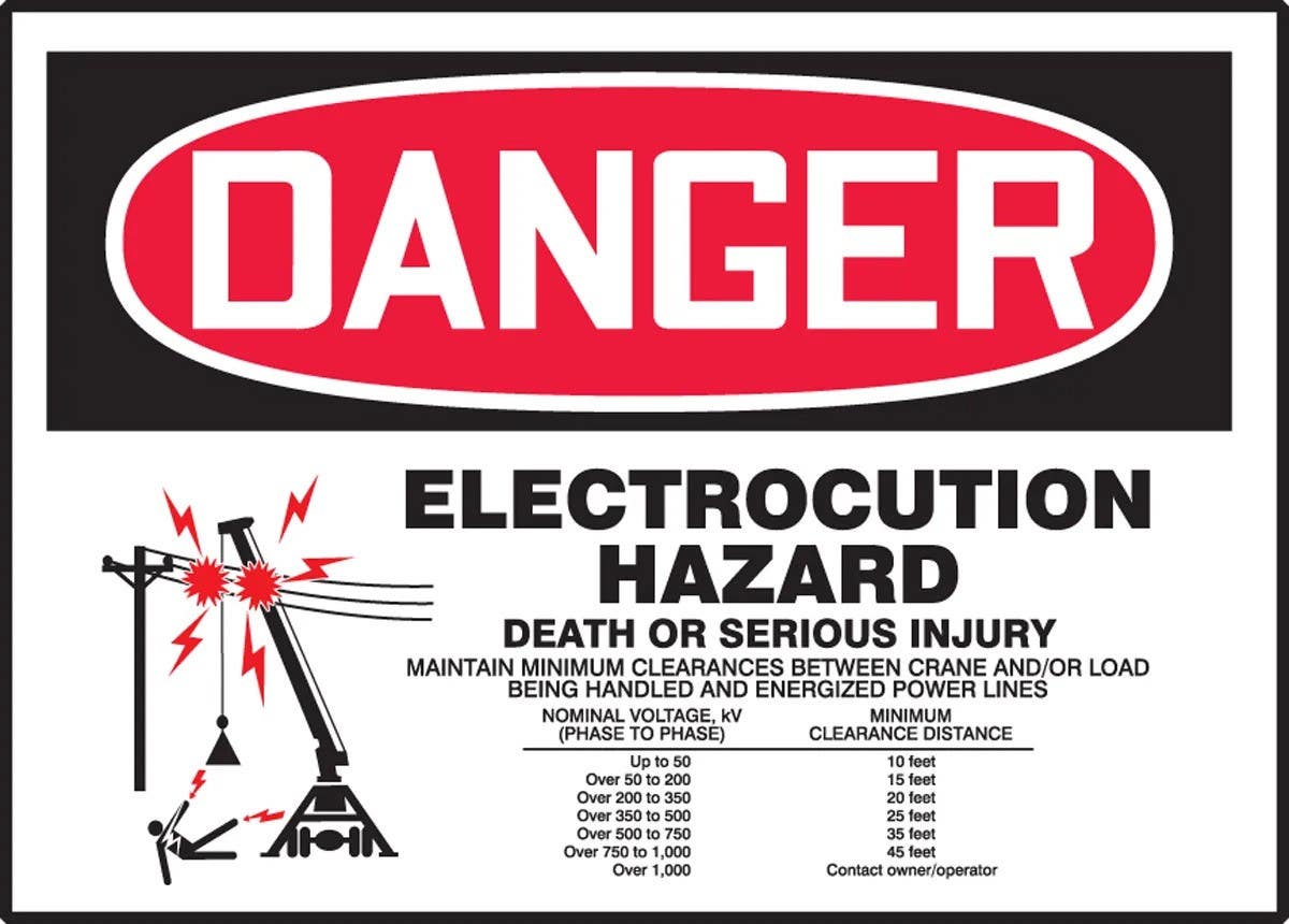 AccuformNMC LELC1 OSHA Danger Safety Label, Electrocution Hazard, Death Or Serious Injury, Adhesive Dura Vinyl