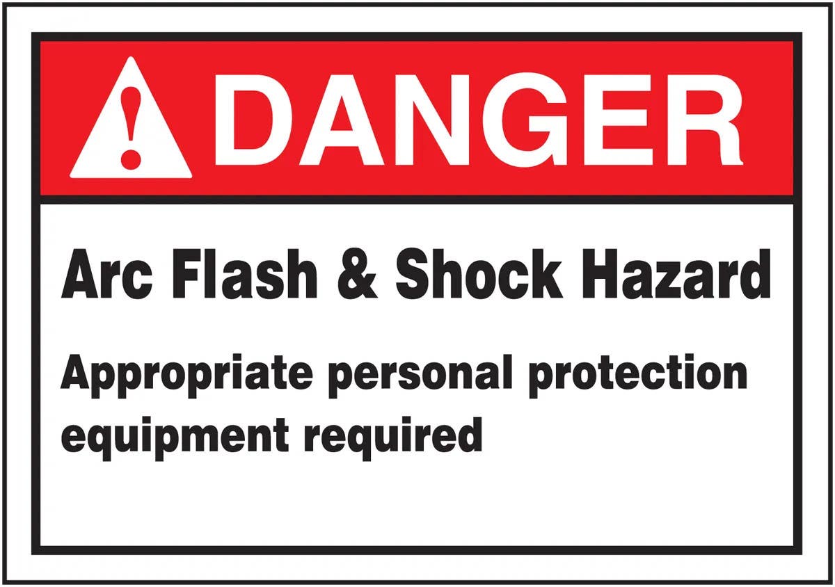 AccuformNMC LELC132 ANSI Danger Arc Flash Protection Label, Arc Flash & Shock Hazard…, Adhesive Dura-Vinyl, 3-1/2" H x 5" W