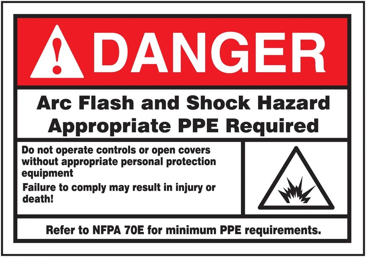 AccuformNMC LELC136 ANSI Danger Safety Label, Arc Flash And Shock Hazard…, Adhesive Dura-Vinyl, 3-1/2" H x 5" W
