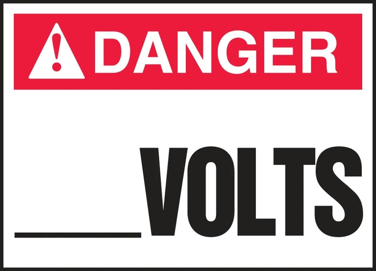AccuformNMC LELC ANSI Danger Safety Label, Electrical - _____ Volts, Adhesive Dura-Vinyl