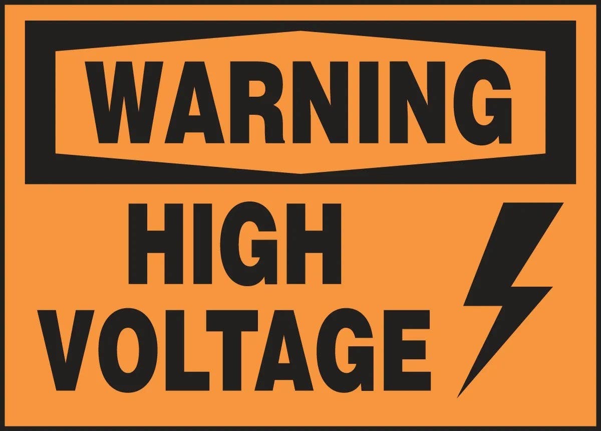 AccuformNMC LELC332VSP OSHA Warning Safety Label, High Voltage Electric Graphic, Adhesive Vinyl, 1-1/2" H x 3" W, 10/Pk