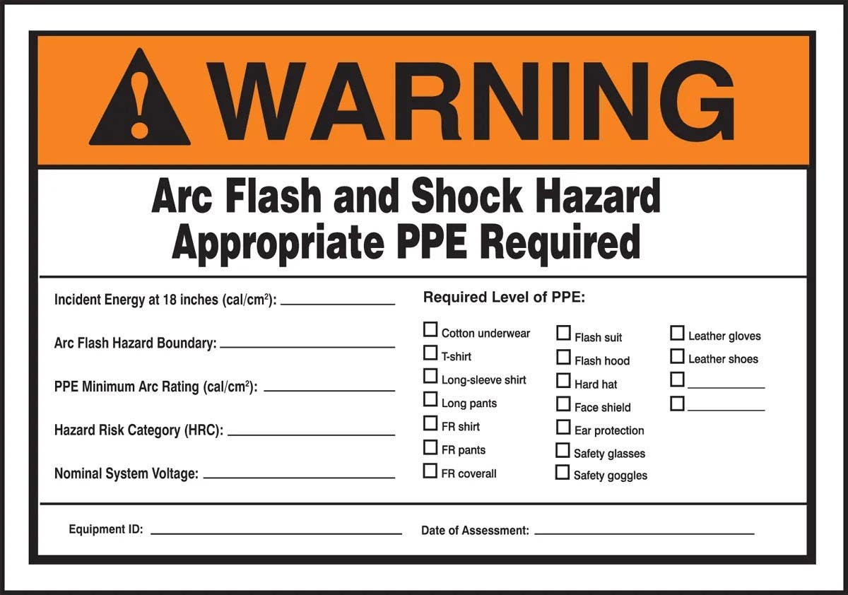 AccuformNMC LELC33 Electrical Label, Warning, ARc Flash And Shock Hazard…, Adhesive Dura-Vinyl