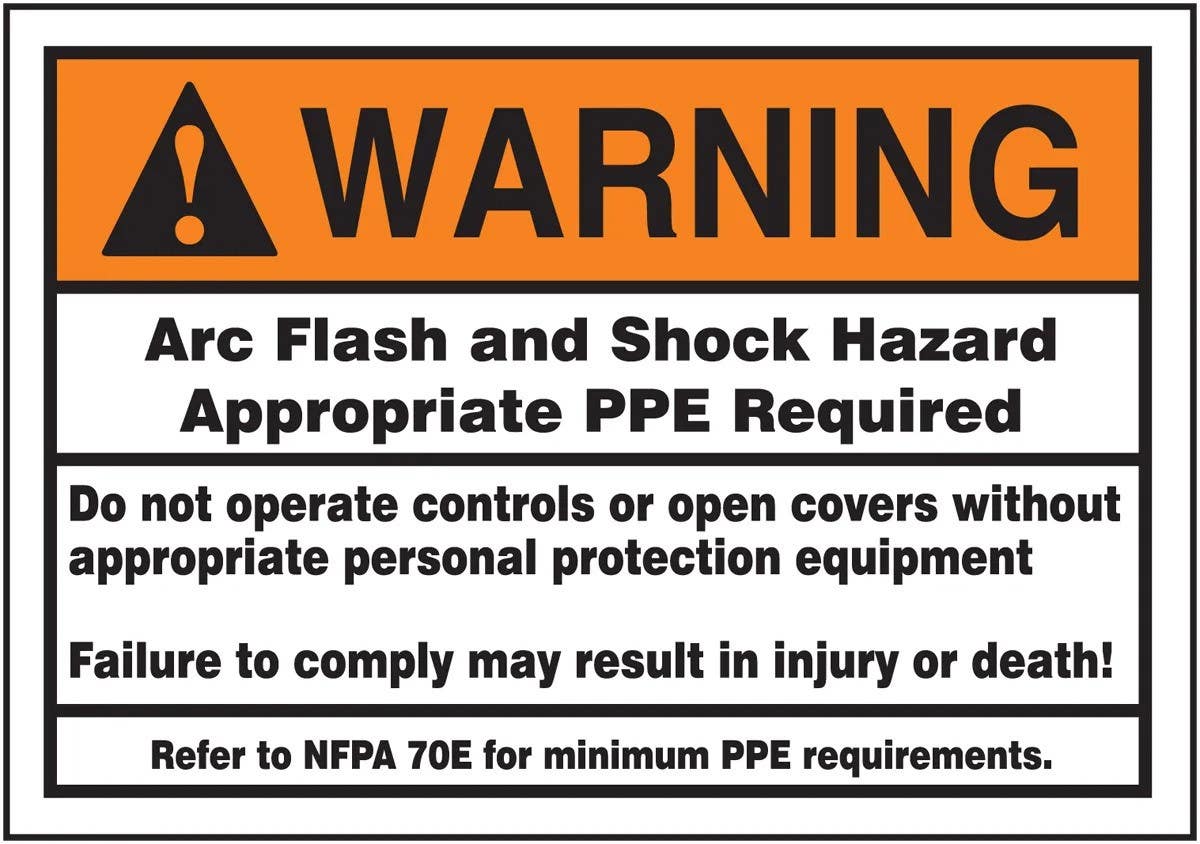 AccuformNMC LELC380 Arc Flash Protection Label, Arc Flash And Shock Hazard…, Adhesive Dura-Vinyl, 3-1/2" H x 5" W