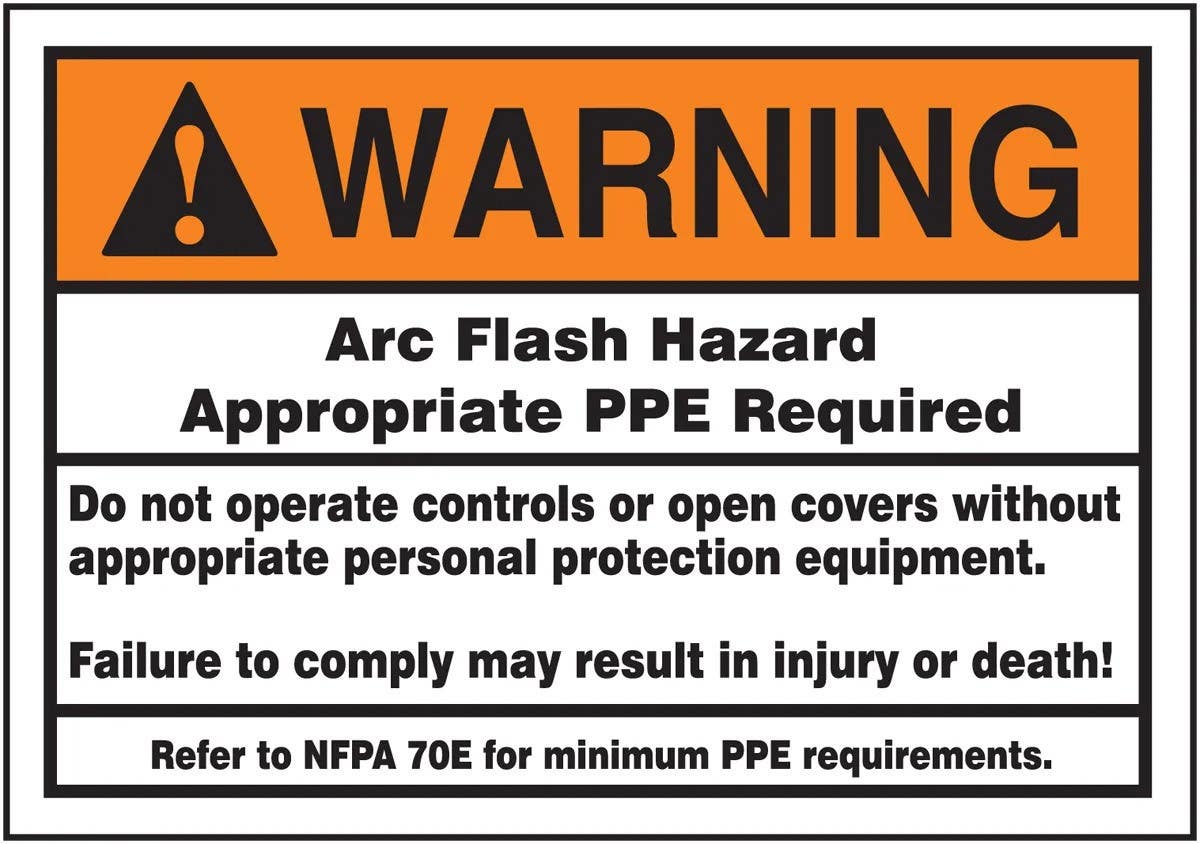 AccuformNMC LELC38 ANSI Warning Safety Label, Arc Flash Hazard, Appropriate PPE Required, Adhesive Dura-Vinyl