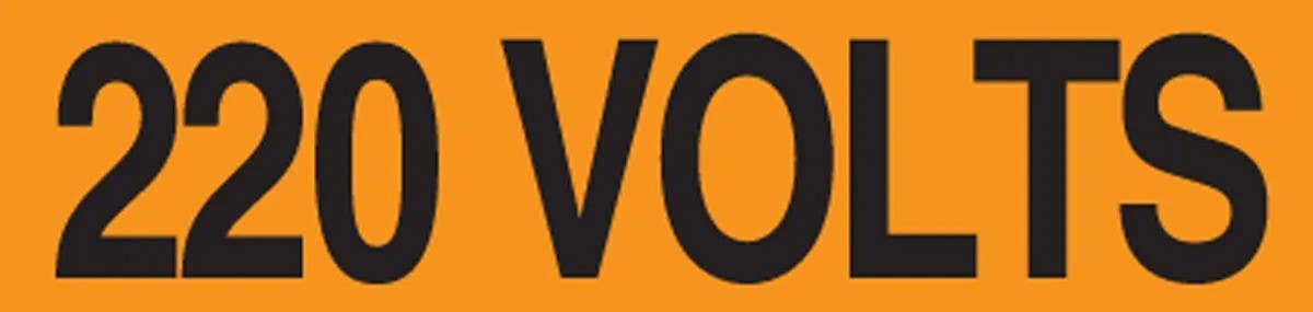 AccuformNMC LELC41 Voltage Markers, 220 Volts, Adhesive Vinyl