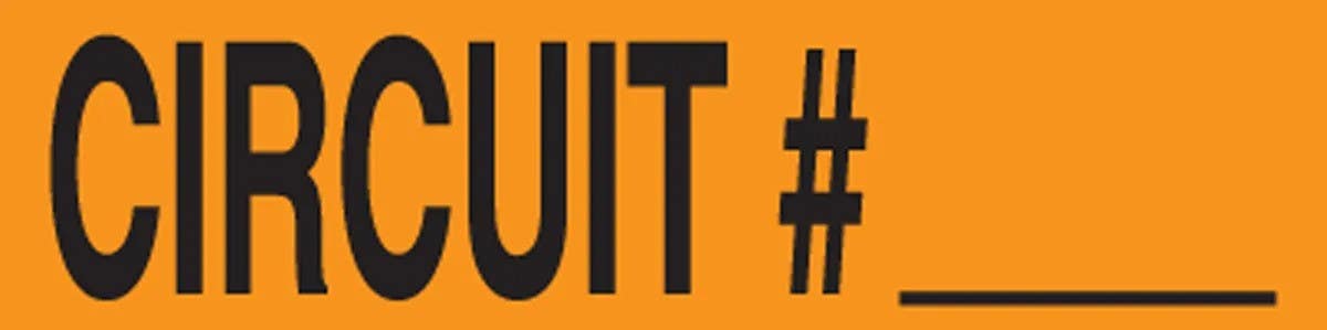 AccuformNMC LELC4 Custom Voltage Marker, Circuit Number, Adhesive Vinyl