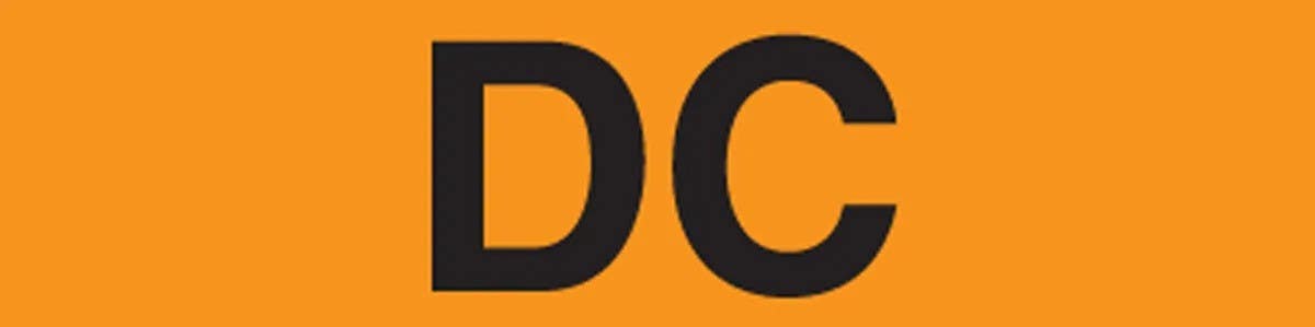 AccuformNMC LELC48 Voltage Markers, DC, Adhesive Vinyl