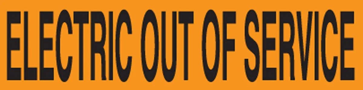 AccuformNMC LELC48 Voltage Markers, Electric Out Of Service, Adhesive Vinyl