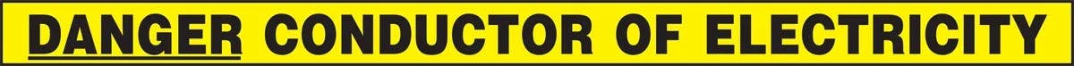 AccuformNMC LELC501VSP Electrical Safety Label, Danger Conductor Of Electricity, Adhesive Vinyl, 1" H x 17" W, 5/Pk
