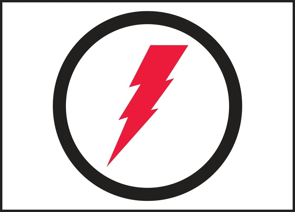 AccuformNMC LELC542VSP Safety Label, Electrical Shock Graphic, Adhesive Vinyl, 5" H x 7" W, 5/Pk