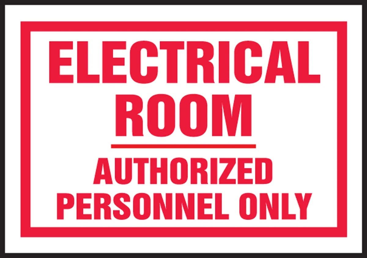 AccuformNMC LELC905XVE Electrical Safety Label, Electrical Room…, Adhesive Dura Vinyl, 3-1/2" H x 5" W