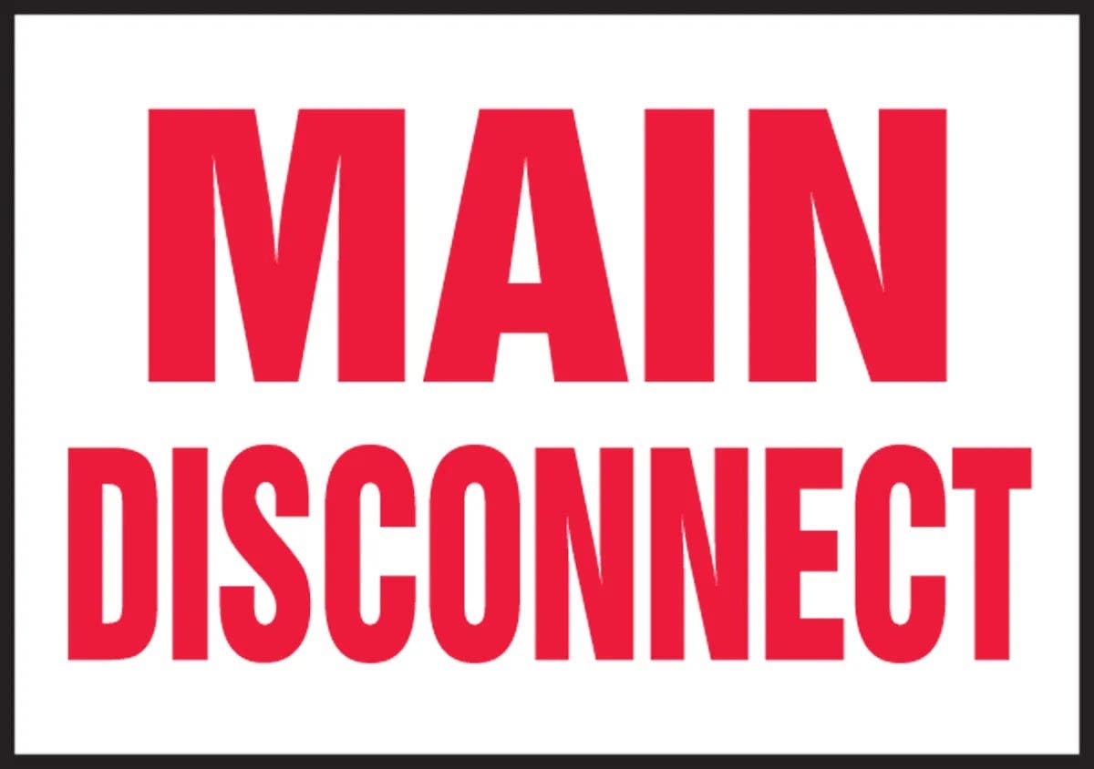 AccuformNMC LELC910VSP Electrical Safety Label, Main Disconnect, Adhesive Vinyl, 3-1/2" H x 5" W, 5/Pk