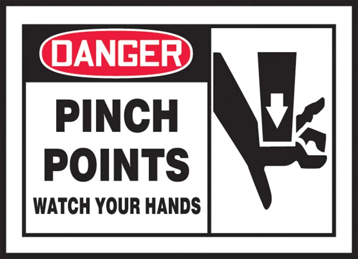 AccuformNMC LEQM017VSP OSHA Danger Safety Label, Pinch Points, Watch Your Hands, Adhesive Vinyl, 3-1/2" H x 5" W, 5/Pk