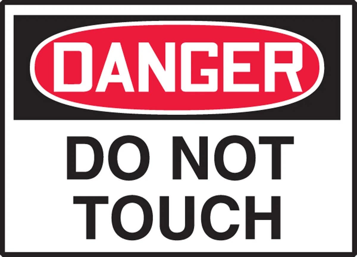 AccuformNMC LEQM020XVE OSHA Danger Safety Label, Do Not Touch, Adhesive Dura Vinyl, 3-1/2" H x 5" W