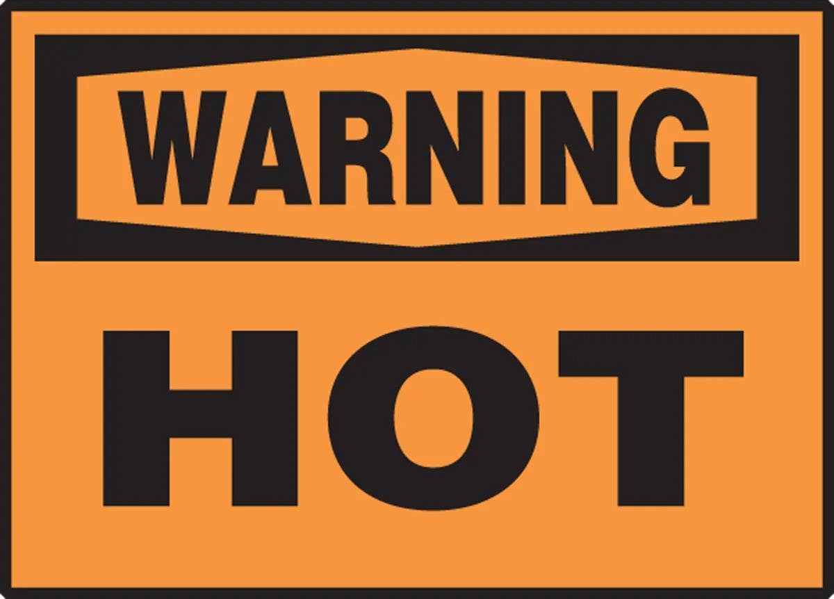 AccuformNMC LEQM311VSP OSHA Warning Safety Label, Hot, Adhesive Vinyl, 3-1/2" H x 5" W, 5/Pk
