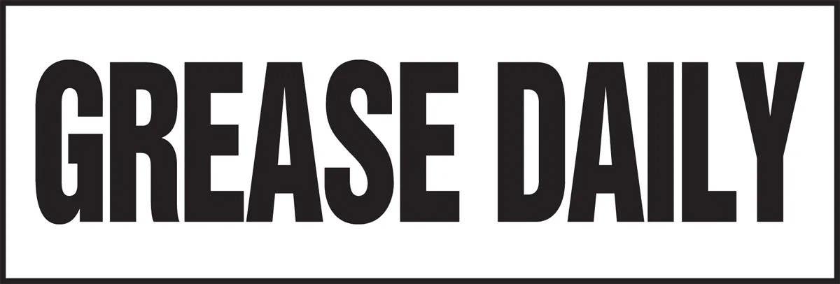 AccuformNMC LEQM507VSP Equipment Safety Label, Grease Daily, Adhesive Vinyl, 2" H x 6" W, 5/Pk