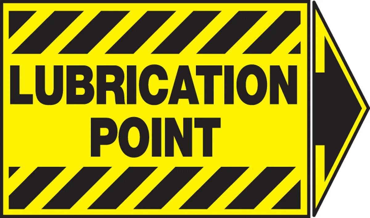 AccuformNMC LEQM525XVE Equipment Safety Label, Lubrication Point, Adhesive Dura Vinyl, 3-1/2" H x 5" W + Arrow