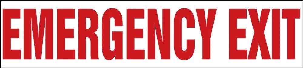 AccuformNMC LEXT504 Safety Label, Emergency Exit, Adhesive Dura-Vinyl