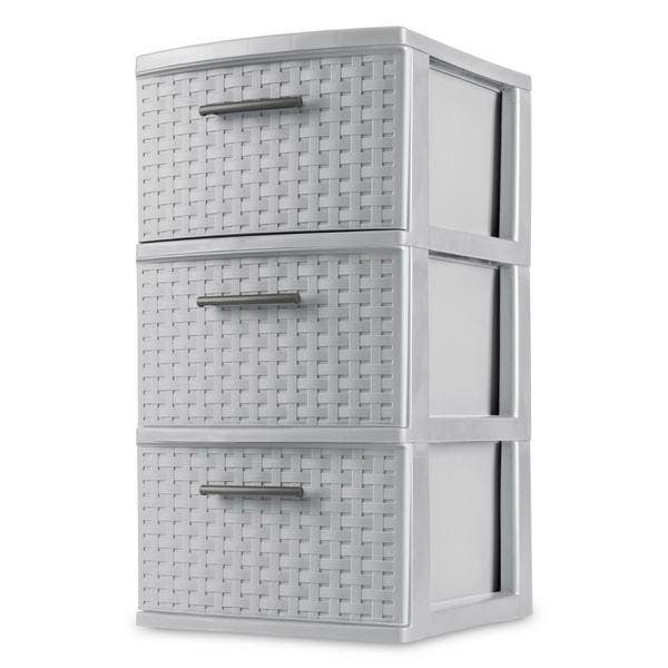 Sterilite 26306P02F 3 Drawer Weave Tower