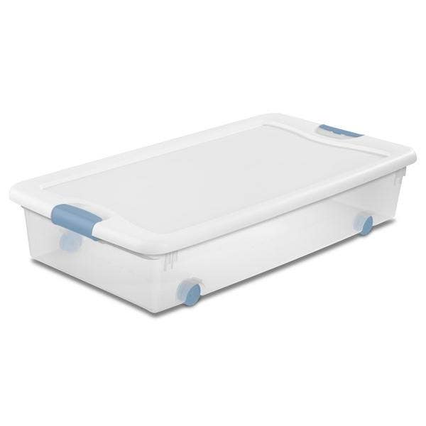 Sterilite 14988004 Wheeled Latching Box, 56 Qt