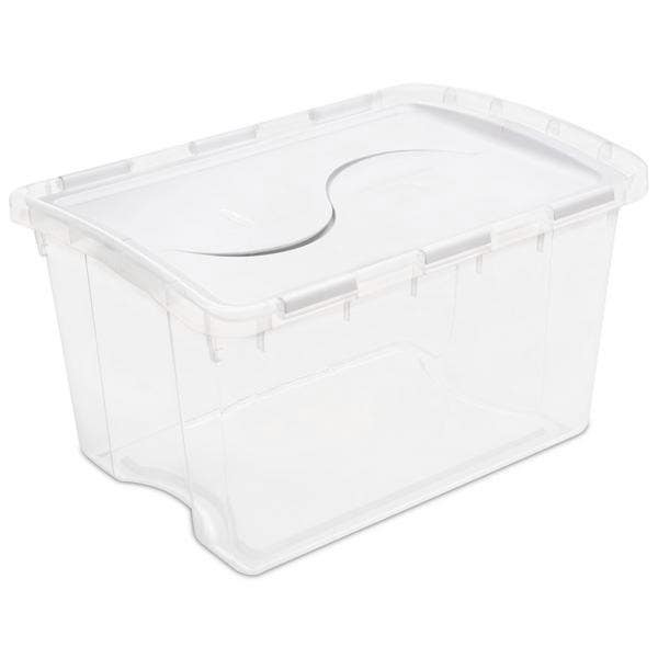 Sterilite 19148006 Hinged Lid Storage Box, 48 Qt