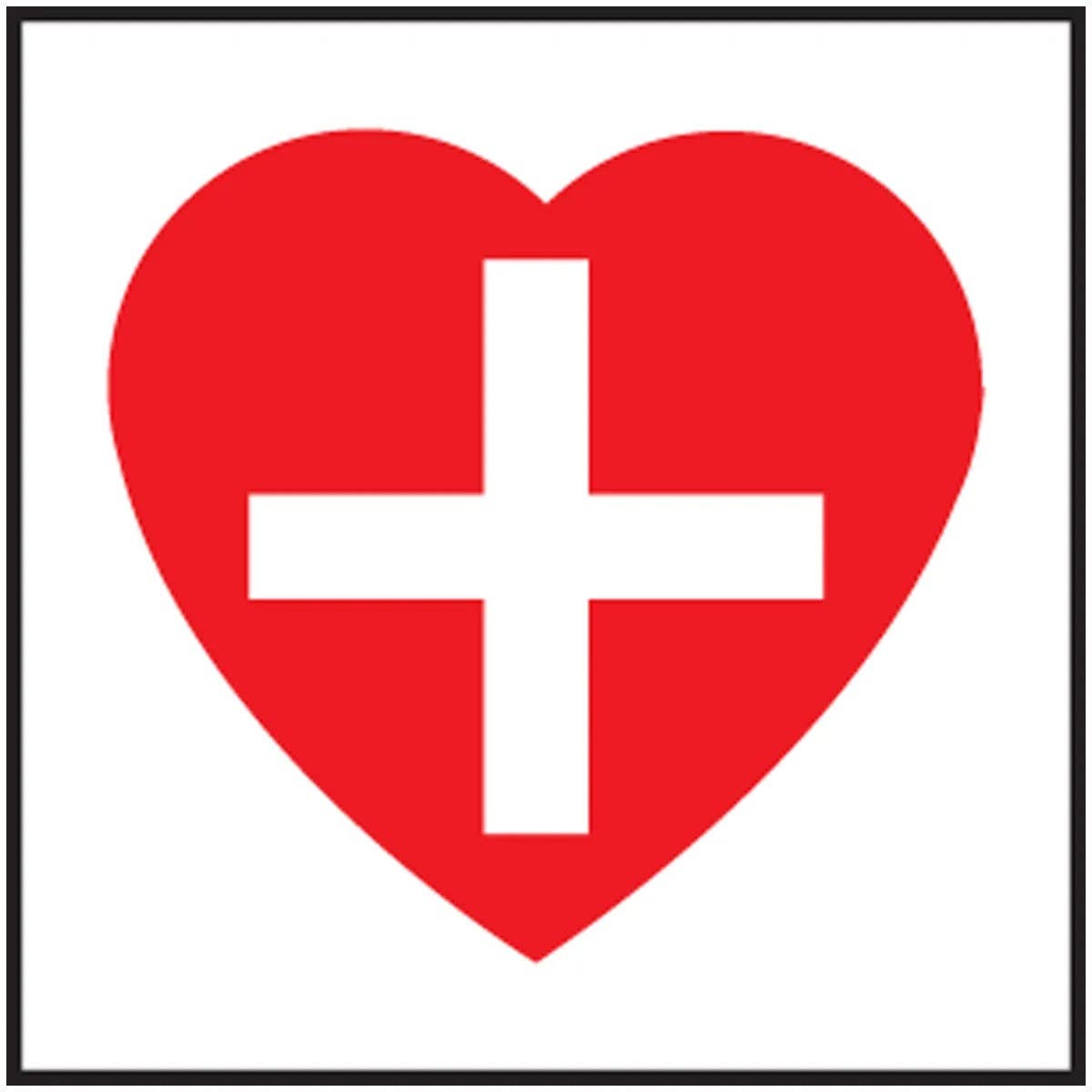 AccuformNMC LFSD915 CPR Symbol, Adhesive Vinyl, 1" x 1", 10/Pk