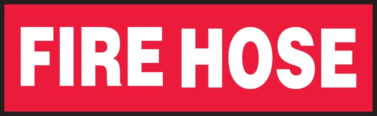 AccuformNMC LFXG403VSP Fire Safety Label, Fire Hose, Adhesive Vinyl, 3" H x 10" W, 5/Pk