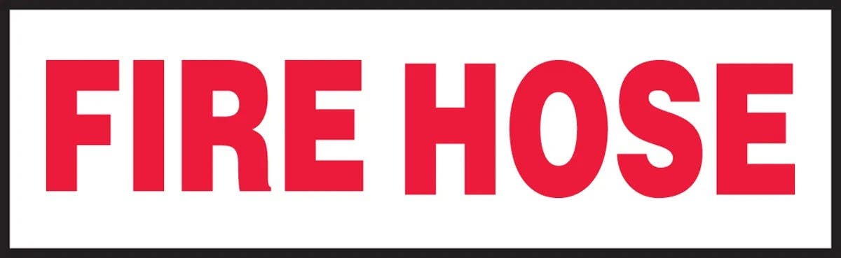 AccuformNMC LFXG405VSP Fire Safety Label, Fire Hose, Adhesive Vinyl, 3" H x 10" W, 5/Pk