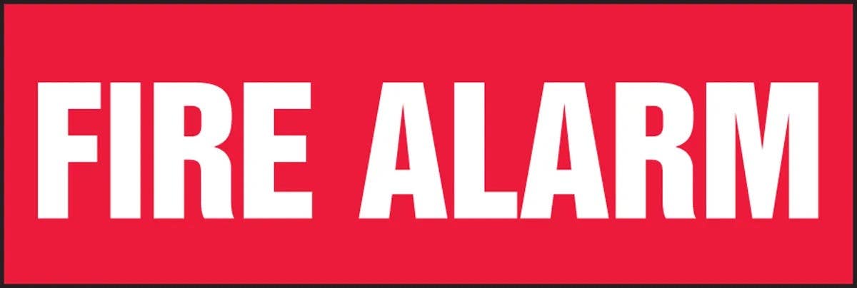 AccuformNMC LFXG406 Fire Safety Label, Fire Alarm, Adhesive Dura-Vinyl, 4" H x 12" W