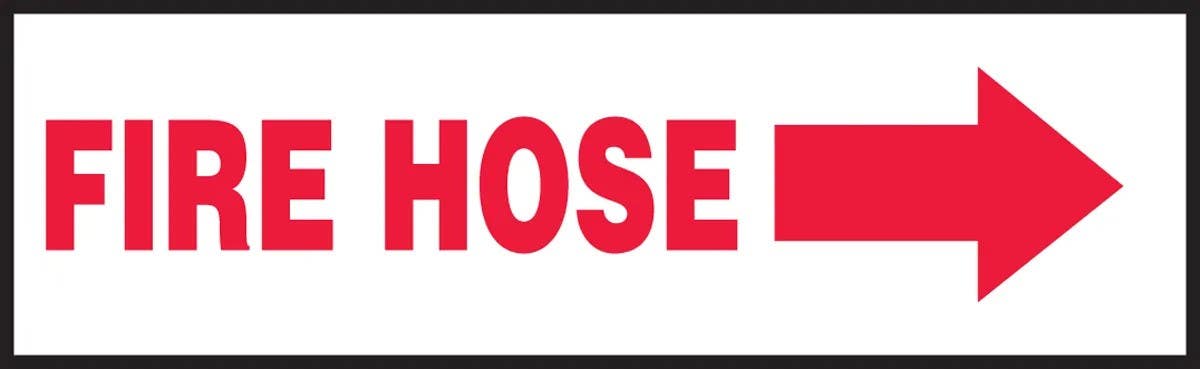 AccuformNMC LFXG4 Fire Safety Label, Fire Hose, Adhesive Vinyl, 3" H x 10" W, 5/Pk